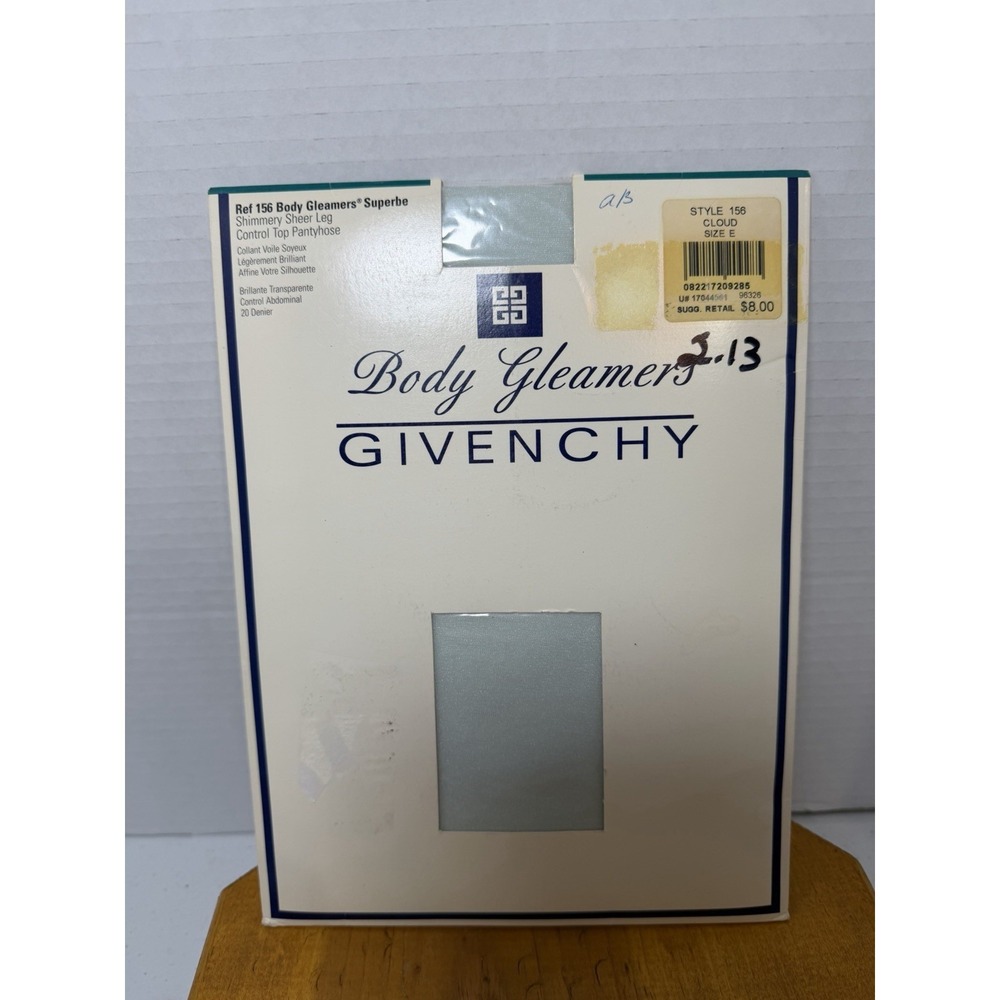 Vintage‎ Givenchy Body Gleamers Pantyhose Cloud Size E Sheer Control Top